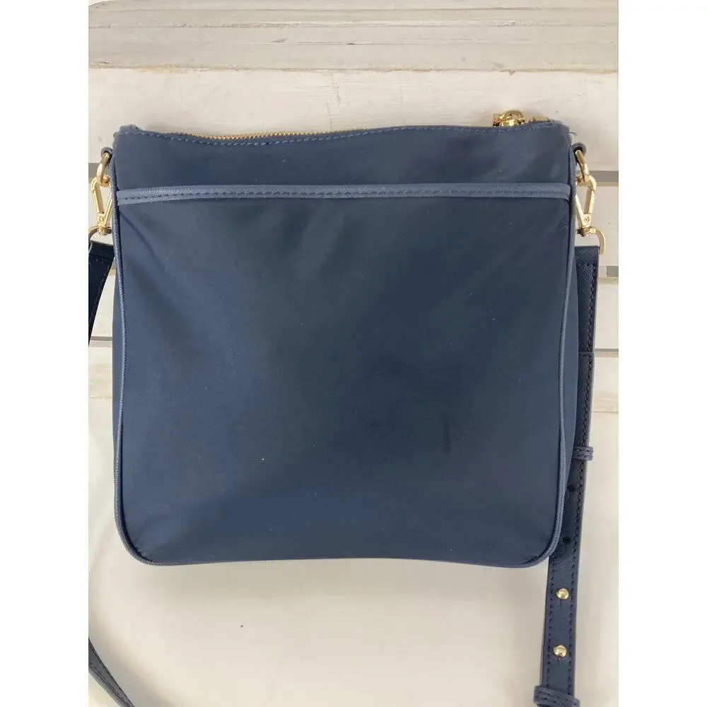 MICHAEL KORS, NAVY BLUE NYLON MEDIUM CROSSBODY BAG (ASIS)